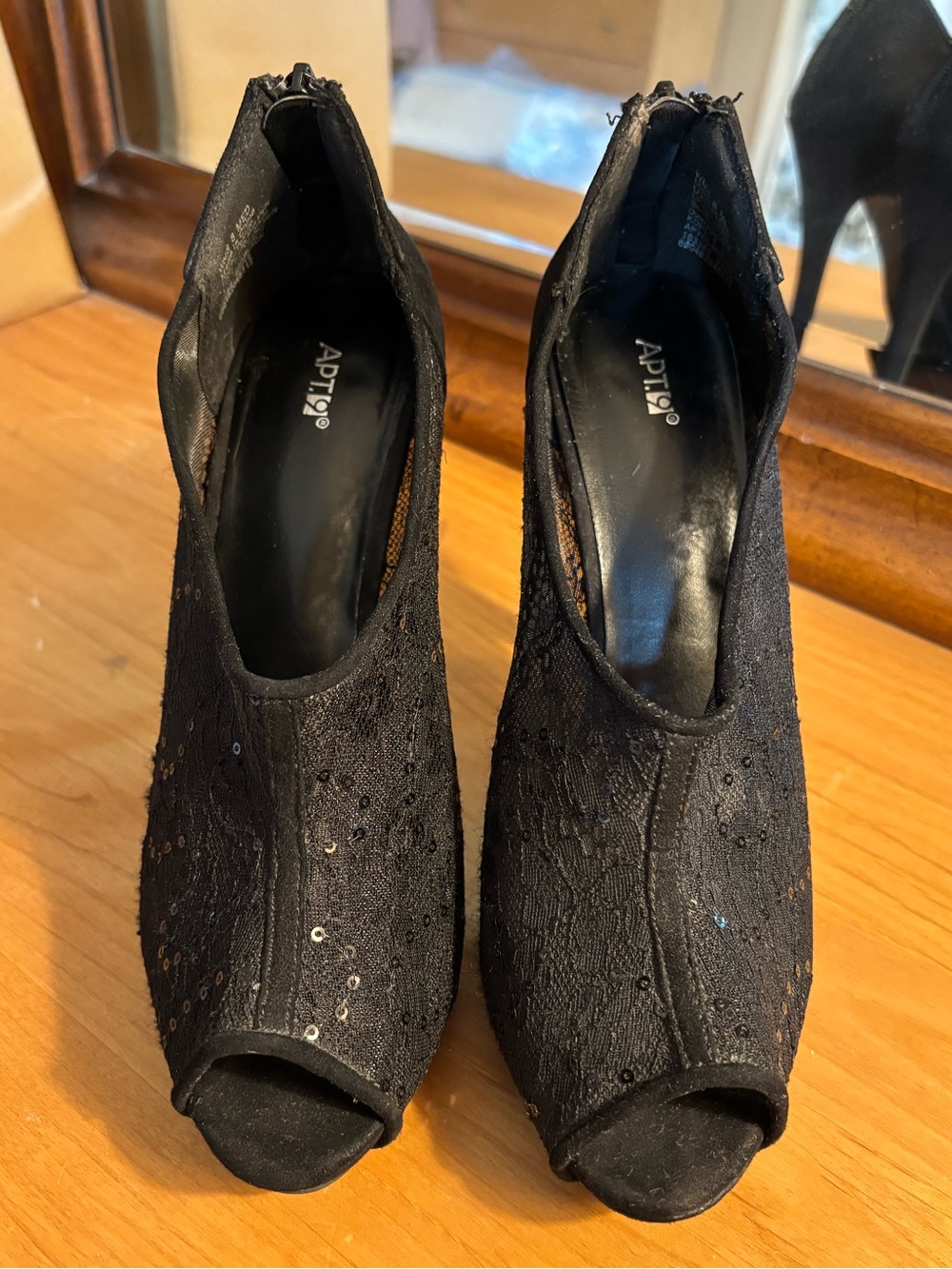 APT. 9 Black Peep-Toe Booties
